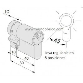 Cilindro CISA C2000 40x10 Niquelado Leva Larga