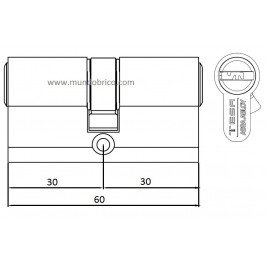 Cilindro TESA T-60 30x30 Latón Leva Larga