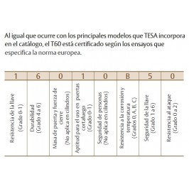 Cilindro TESA T-60 30x40 Latón Leva Larga