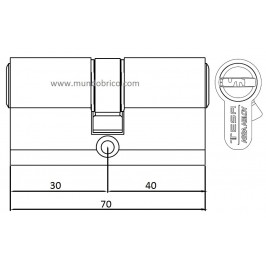 Cilindro TESA T-60 30x40 Latón Leva Larga