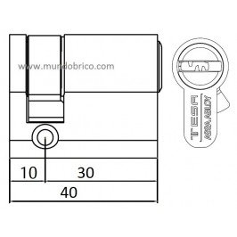 Cilindro TESA T-60 30x10 Niquelado Leva Larga