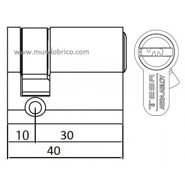 Cilindro TESA T-60 30x10 Niquelado Leva Larga