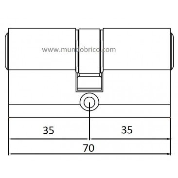 Cilindro TESA T-60 35x35 Latón Leva Larga