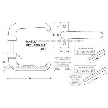 Juego Manilla IRIS de SAN ANTONIO Bronce