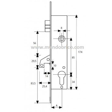Cerradura TESA 4246/30 NI gancho