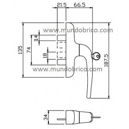 Cremona PRIMA KEY LLAVE practicable 1011 GIESSE Blanco