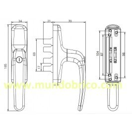 Cremona practicable con LLAVE IBERIA BAICHA Negro