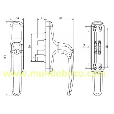Cremona practicable con LLAVE IBERIA BAICHA Negro