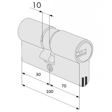 Bombillo CISA Astral SICUR 30x70 Latonado Leva larga