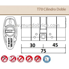 Bombillo TESA T-70 30x45 Niquelado Leva alta doble embrague