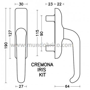 Maneta bronce kit iris de san antonio