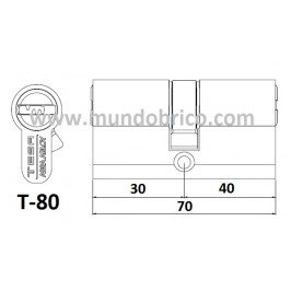 Bombin de tesa t80 3040 color plata leva alta
