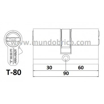 Bombillo tesa t80 plata 3060 largo