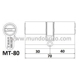 Cilindro TESA MT-80 30x40 Latón Leva Corta 