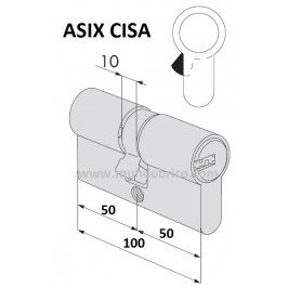 Cilindro CISA ASIX 50x50 Niquelado Leva Larga 