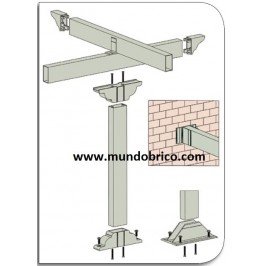 Doble pecho paloma superior Pérgola Aluminio 80x40 BLANCO