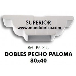 Doble pecho paloma superior Pérgola Aluminio 80x40 BLANCO