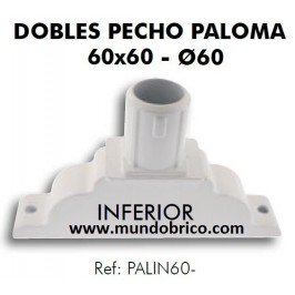 Doble Pecho Paloma Inferior Aluminio diámetro 60 BLANCO 