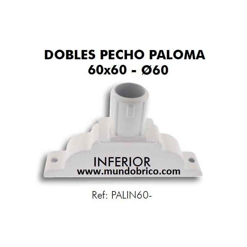 Doble Pecho Paloma Inferior Aluminio diámetro 60 BLANCO 