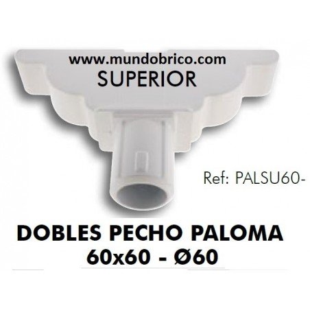 Doble Pecho Paloma Superior Aluminio 60x60 BLANCO