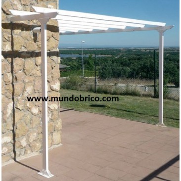 Soporte de pared pérgolas de 40mm. BLANCO 