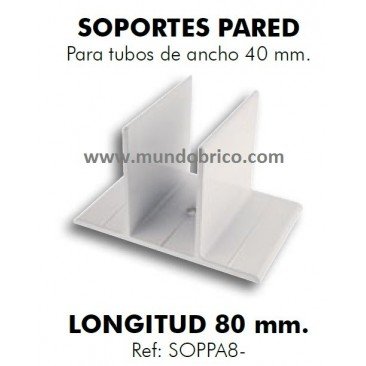 Soporte de pared pérgolas de 80mm. BLANCO 