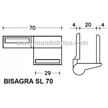 Bisagra SL 70 Izquierda Negro SAN ANTONIO