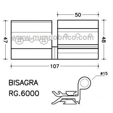 Bisagra RG 6000 Derecha Plata SAN ANTONIO 