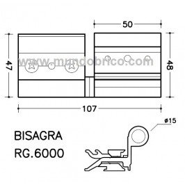 Bisagra RG 6000 Izquierda Negro SAN ANTONIO 