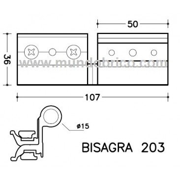 Bisagra RG 203 Izquierda Plata SAN ANTONIO 