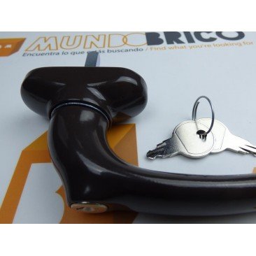 Manilla o cremona con LLAVE PVC M-73 Marrón