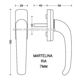 Manilla o cremona PVC MARTELINA Negro SAN ANTONIO