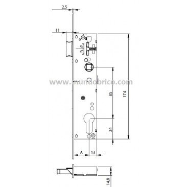 Cerradura TESA 4219-20 BE Portero