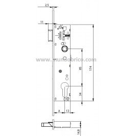 Cerradura TESA 4219-25 BE Portero