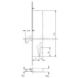 Cerradura TESA 4241/20 BE gancho