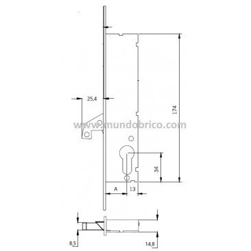 Cerradura TESA 4241/20 BE gancho