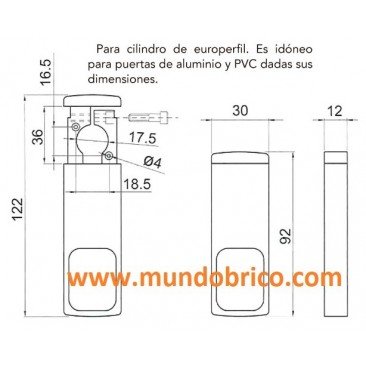 Protector MG30 Cilindro Europeo DORCAS Inox