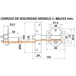 Cerrojo AMIG de seguridad Modelo 1 ORO