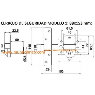 Cerrojo AMIG de seguridad Modelo 1 ORO