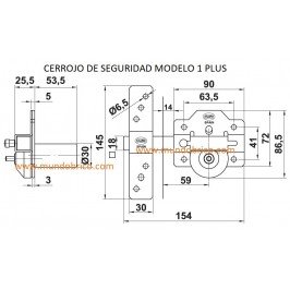 Cerrojo AMIG de seguridad Modelo 1 PLUS ORO