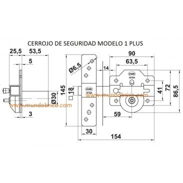 Cerrojo AMIG de seguridad Modelo 1 PLUS ORO