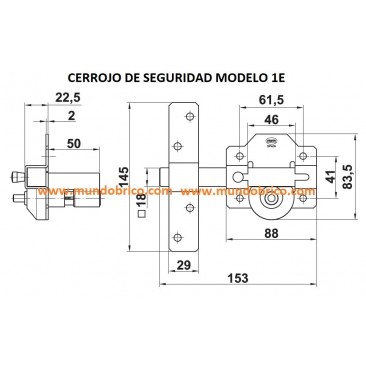 Cerrojo AMIG de seguridad Modelo 1E CROMADO