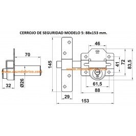 Cerrojo AMIG de seguridad Modelo 5 CROMADO