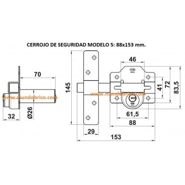 Cerrojo AMIG de seguridad Modelo 5 CROMADO