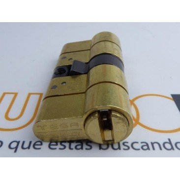 Cilindro TESA T-70 40x40 Niquelado Leva larga DOBLE EMBRAGUE